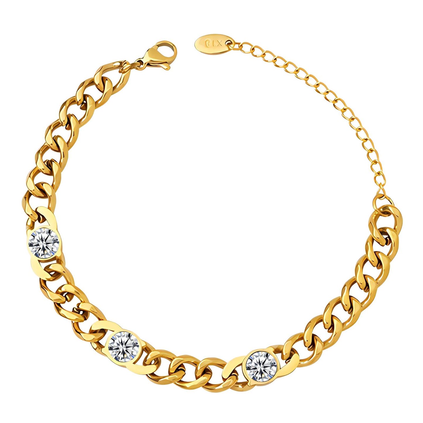 Golden Links of Radiance Bracelet - 18k Gold-Plated