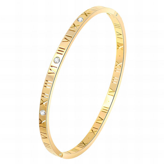 Eternal Time Roman Bangle - 18k Gold-Plated