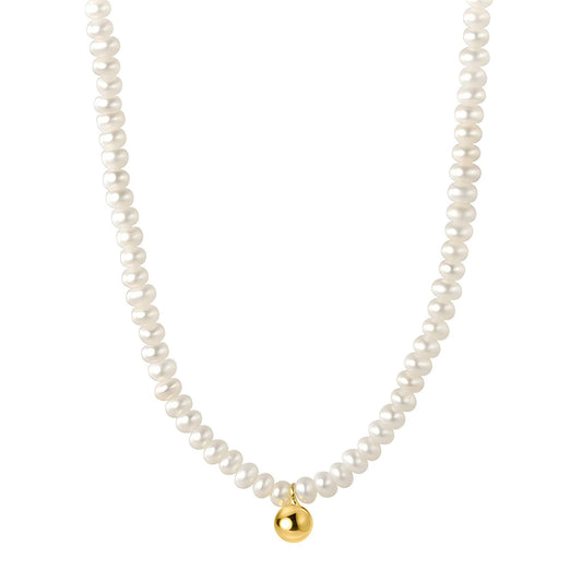 Golden Pearl Elegance Necklace - 18k Gold-Plated