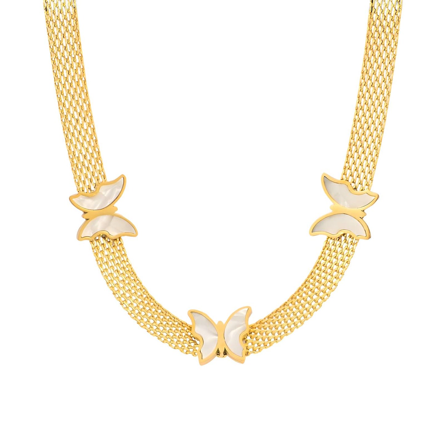 Ethereal Butterfly Collar Necklace - 18k Gold-Plated