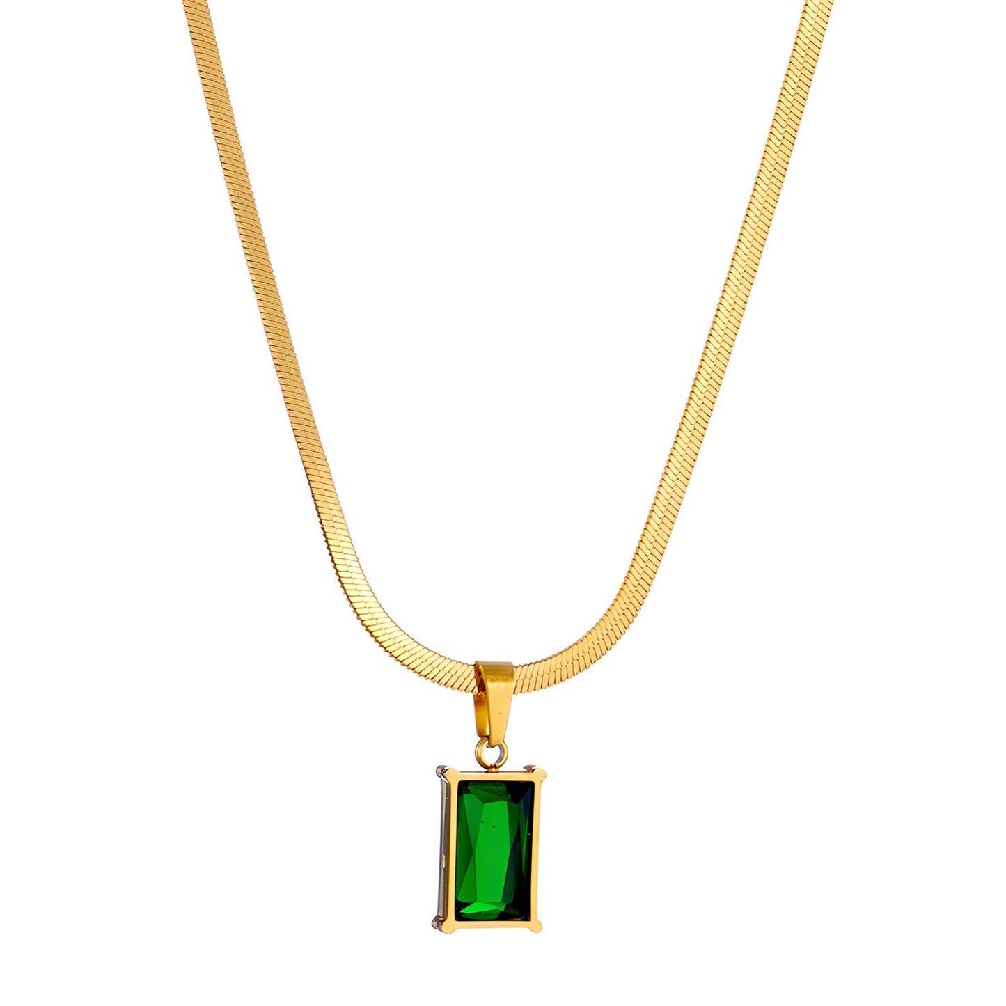 Verdant Majesty Pendant Necklace - 18k Gold-Plated