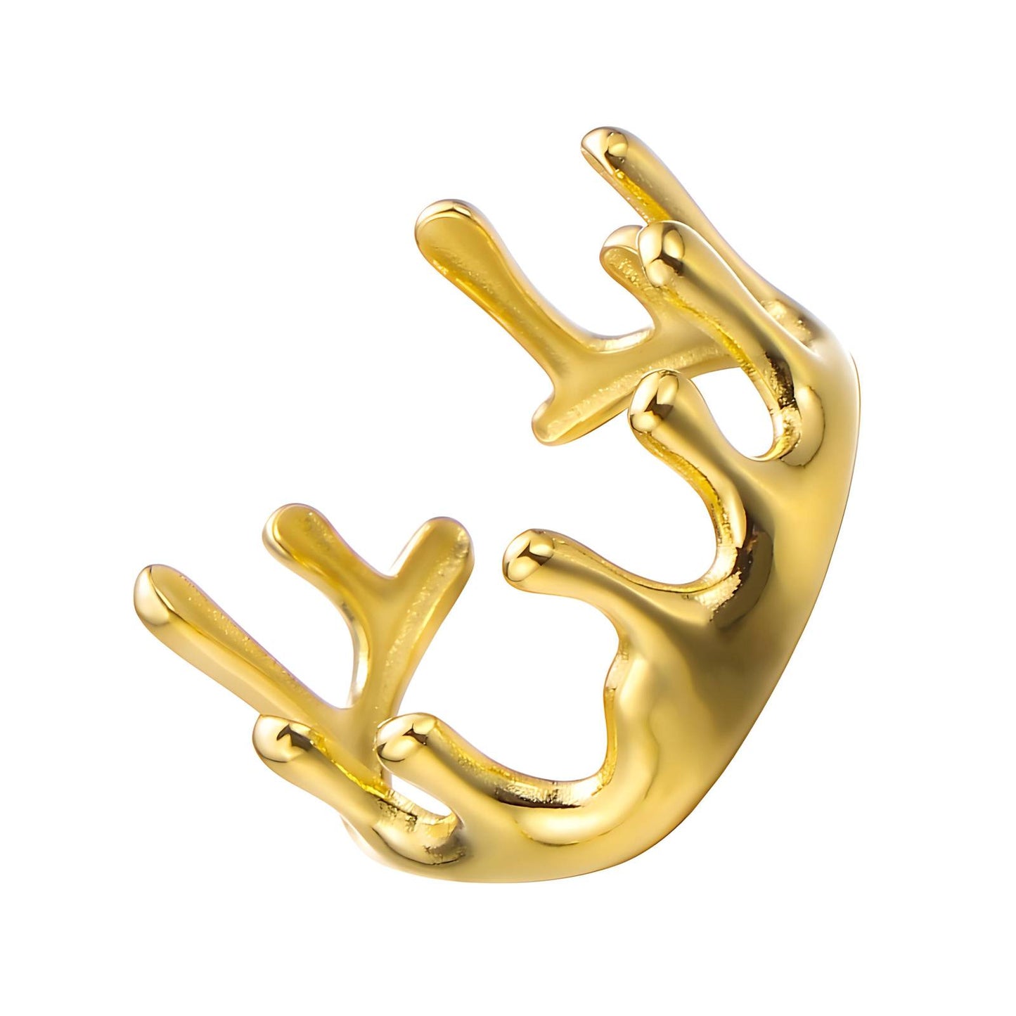 Golden Coral Open Ring - 18k Gold-Plated