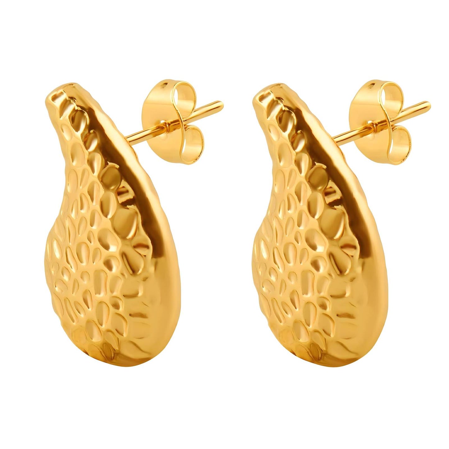 Golden Honeycomb Earrings - 18k Gold-Plated