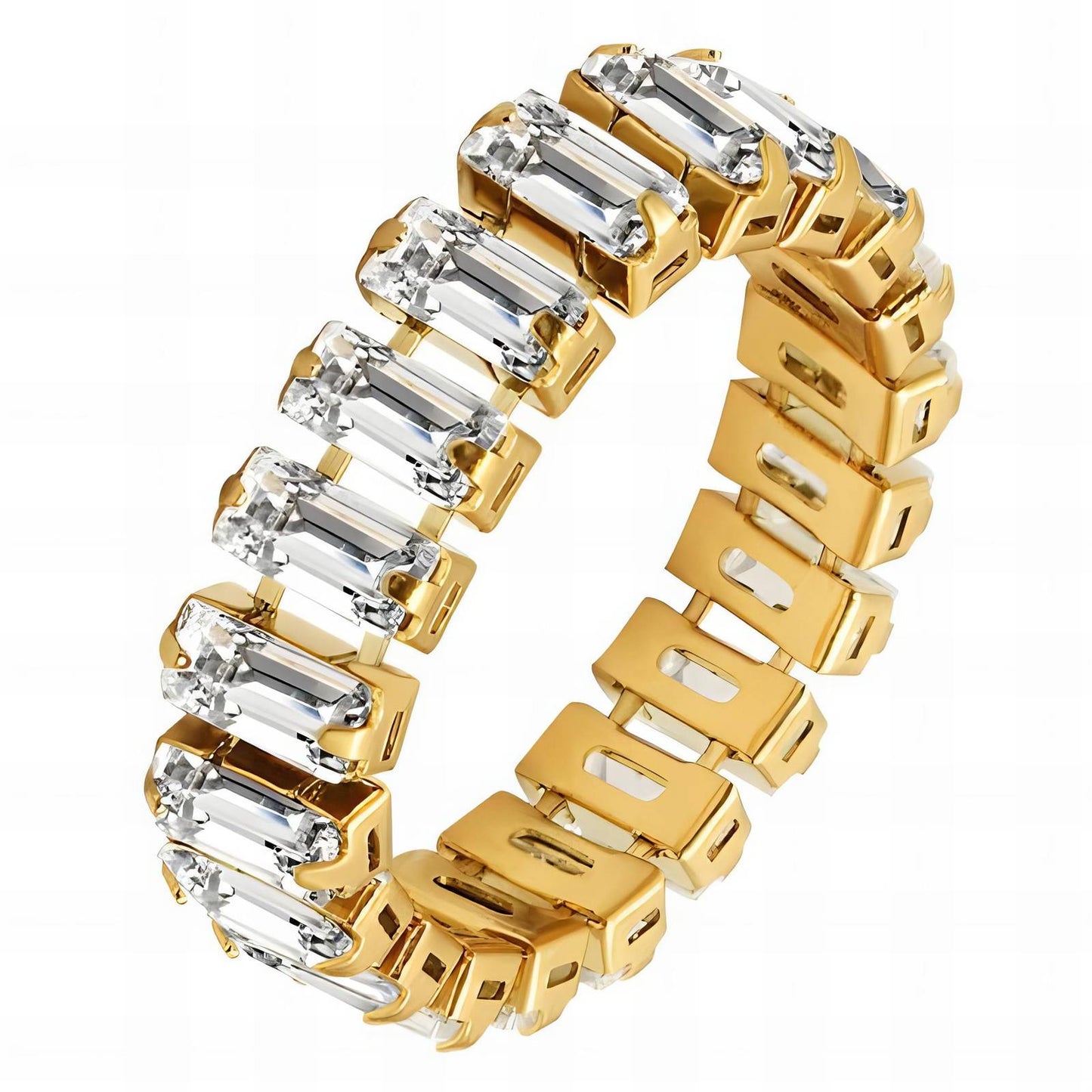 Eternity Crystal Band Ring - 18k Gold-Plated