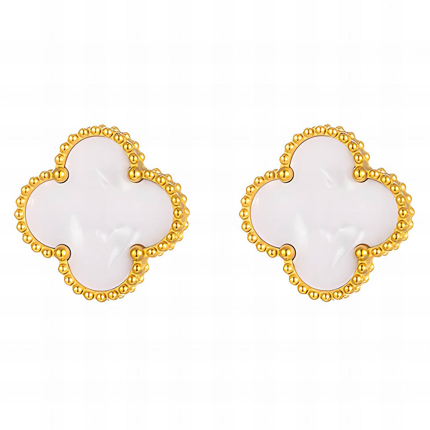 Celestial Clover Stud Earrings - 18k Gold-Plated