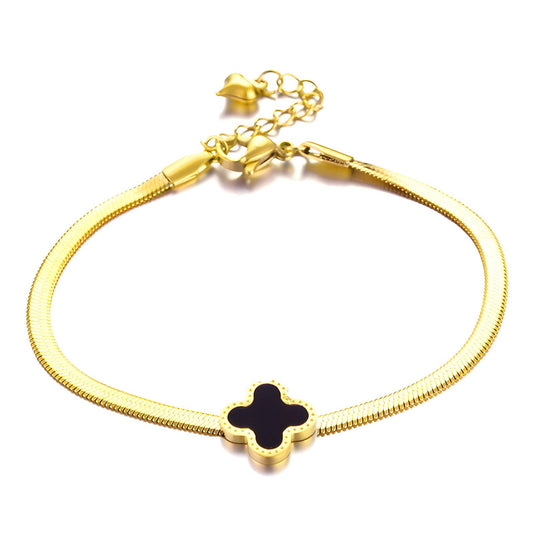 Midnight Clover Bracelet - 18k Gold-Plated